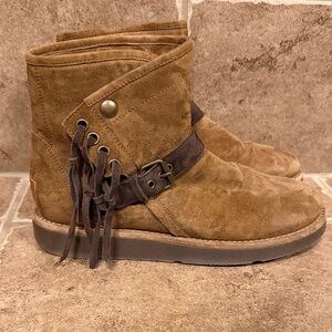 UGG Karissa tassel 1009251 luxe collection brown suede boots with fringe size 6